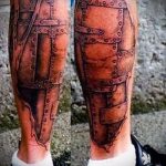 Páncéltetoválás a lábán - példa egy kész tetoválásra 16052016 -ból 2