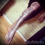 Páncél tetoválás a lábán - példa egy kész tetoválásra 16052016 -ból 4