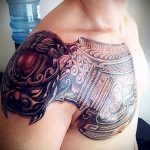 Páncél tetoválás a vállfotón - példa egy kész tetoválásra 16052016 -ból 7