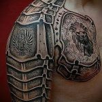 Páncél tetoválás a vállfotón - példa egy kész tetoválásra 16052016 10