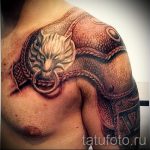 tetoválás a vállán férfi bőrpáncél fotó - példa egy kész tetoválásra 16052016 -ból 5