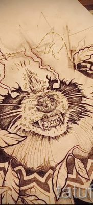 Татуировка на миеща мечка - снимка на готовата татуировка за материал около 45