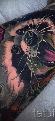 Татуировка на миеща мечка - снимка на готовата татуировка за материал на стойност 26