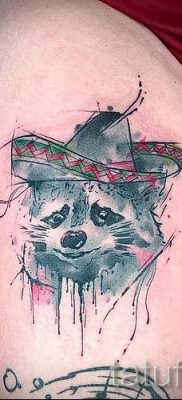 Татуировка на миеща мечка - снимка на готовата татуировка за материал около 20