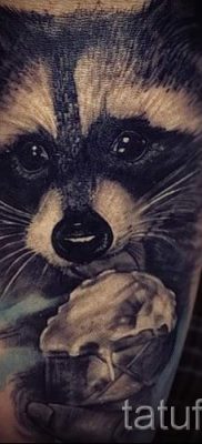 Татуировка на миеща мечка - снимка на готовата татуировка за материала за стойността на 1