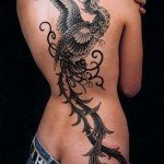 főnix tetoválás a hátán - fotó a kész tetoválásról 11022016 -ból 7