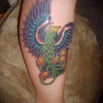 phoenix tatouage sur la jambe - une photo du tatouage fini 11022016 3