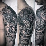 Phoenix Tätowierung Ärmel - ein Foto des fertigen Tätowierung auf 11022016 2