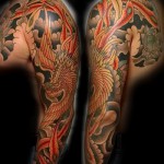 Phoenix Tätowierung Ärmel - ein Foto des fertigen Tätowierung auf 11022016 3