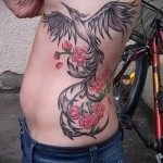 Phoenix Tätowierung auf der Seite - ein Foto des fertigen Tätowierung 11022016 2