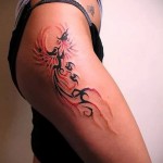 Phoenix Tätowierung auf seinem Bein - ein Foto des fertigen Tätowierung 11022016 3