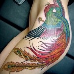Főnix tetoválás a csípőjén - fénykép a kész tetoválásról 11022016 2