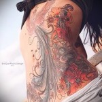 Főnix tetoválás a hasán - fénykép a kész tetoválásról 11022016 2