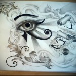 Скица за татуировка на очите 5