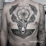 oeil de tatouage dans le triangle sur la main - une photo du tatouage fini 13052016 1