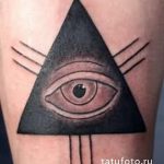 tetováló szem a csuklón lévő háromszögben - fotó a kész tetoválásról 13052016 2