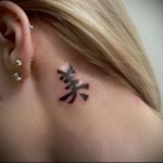 الهيروغليفية الكبيرة - وشم للأذن لفتاة