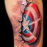 Superhelt -tatovering Captain America 15/01/2020 №014 -Marvel Tattoo-