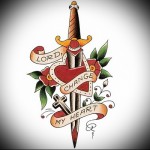 tőr szív tetoválás