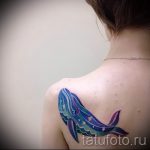 bálna tetoválás kék - fotó a tetoválás kész változatáról 14072016 2