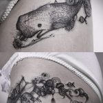 Wal -Tattoo auf der Hüfte - ein Foto der fertigen Version der Tätowierung 14072016 1