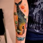 bálna tetoválás az űrben - a kész tetoválás fotóváltozata 14072016 -ból 2