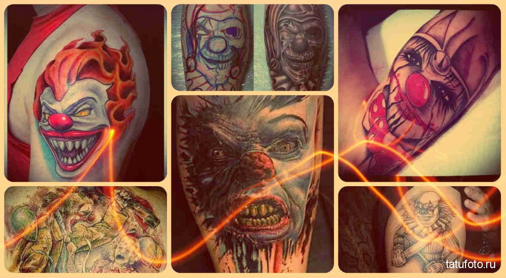 Bohóc tetoválás fotók a kész munkákról
