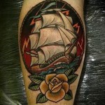 hajó tetoválás fotó