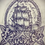 hajó vázlat tetoválás