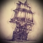 hajó vázlat tetoválás