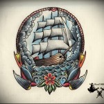 hajó tetoválás vázlata 3