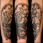 kalózhajó tetoválás