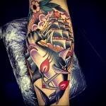 tetoválás régi iskola hajója