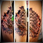 tetoválás régi iskola hajója