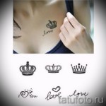 tatuaż z koroną dla dziewczynki - po lewej stronie klatki piersiowej