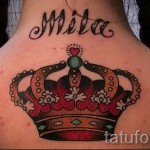 tatuaż korona dla dziewczynek - wersja kolorowa z imieniem