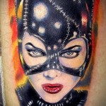 tetoválás macska nő - portré maszkban
