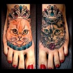 macska tetoválás a lábán