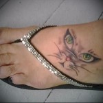 macska arc tetoválás a lábak alján