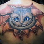 Cheshire Cat Cat Tattoo On Back