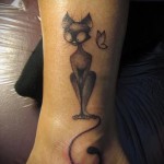 macska és pillangó tetoválás