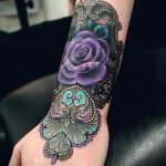 rózsa tetoválás csipkével - fotó példa a kész tetoválásra 4