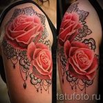 rose tatouage avec de la dentelle - Fotó példa a tatouage fini -re 1
