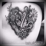 stílusú csipke tetoválás - Fotó példa a kész tetoválásra 1