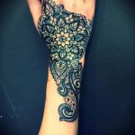 női csipke tetoválás - fotó példa a kész tetoválásra 1