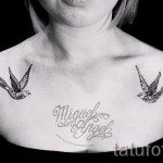 лястовична татуировка на рамото - Пример за снимка 2