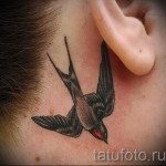 лястовична татуировка зад ухото - пример за снимка 4