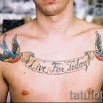 татуировка на лястовица на гърдите - пример за снимка 39