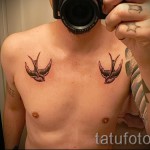 татуировка на лястовица на гърдите - пример за снимка 62