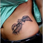 татуировка на лястовица по корем - снимка пример 31